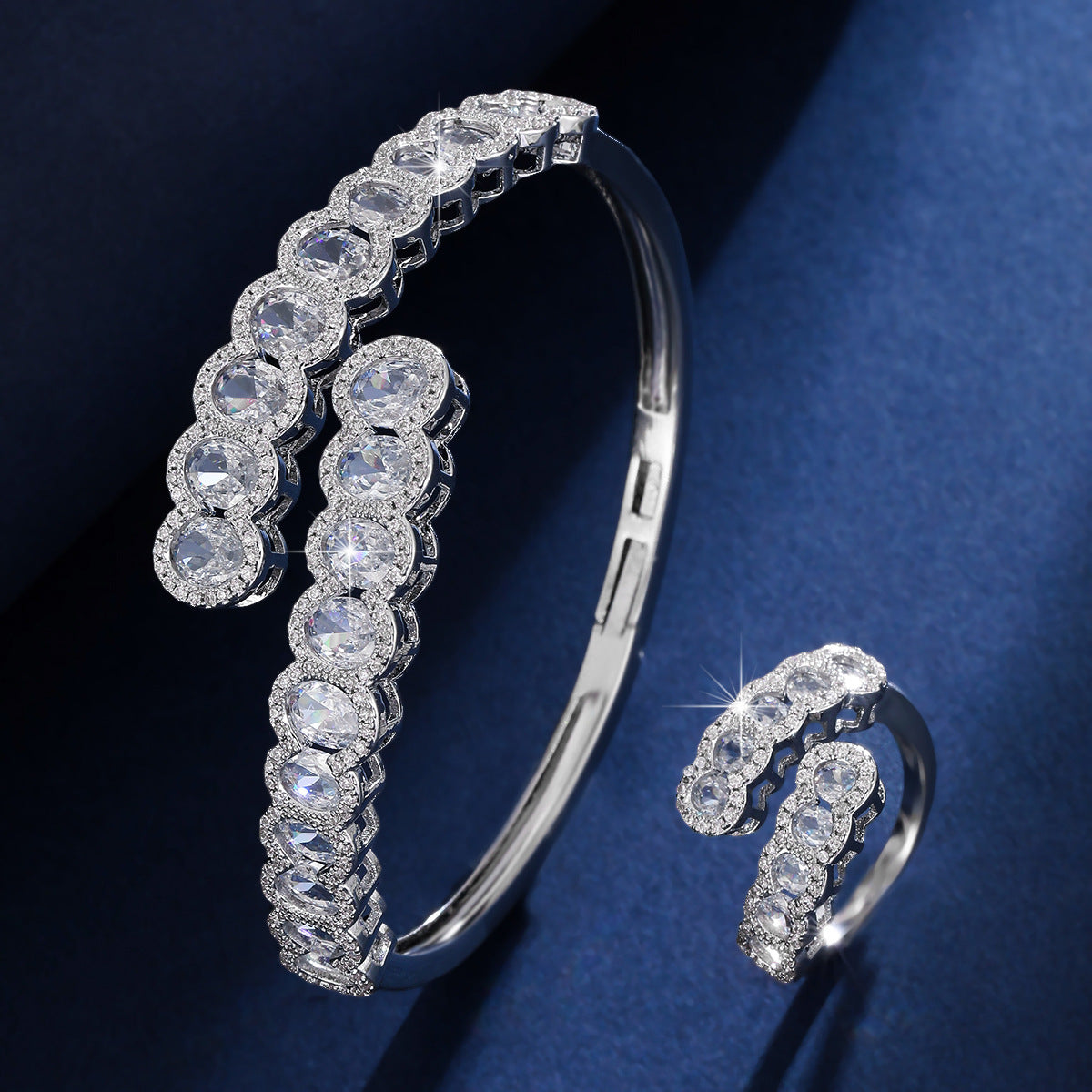 Silver cubic zirconia earrings by Yoshan