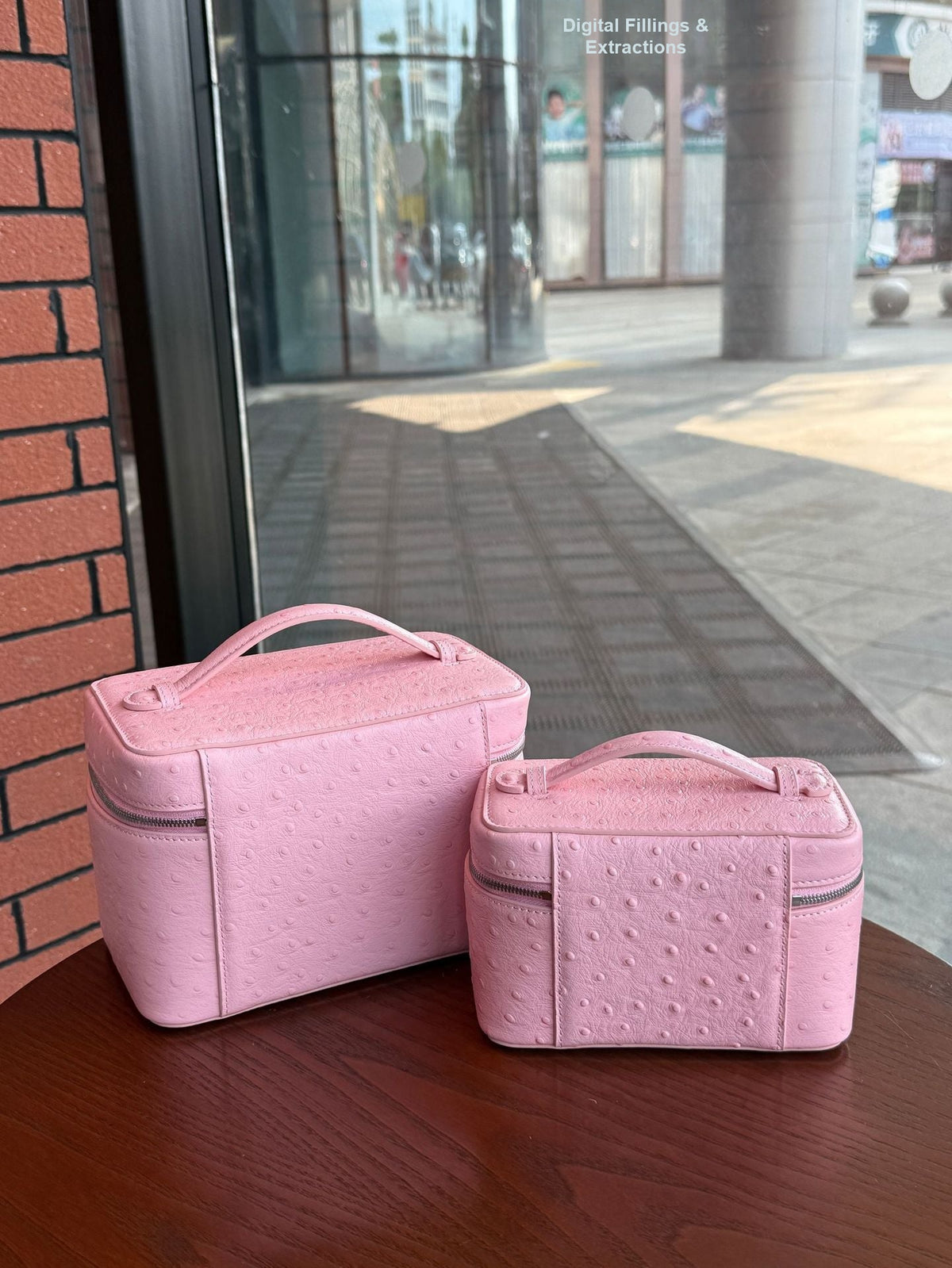 Leather Closed Toe Makeup Bag Travel Cosmetic Pouch Gift Everyday Toiletry Rolling Train Case