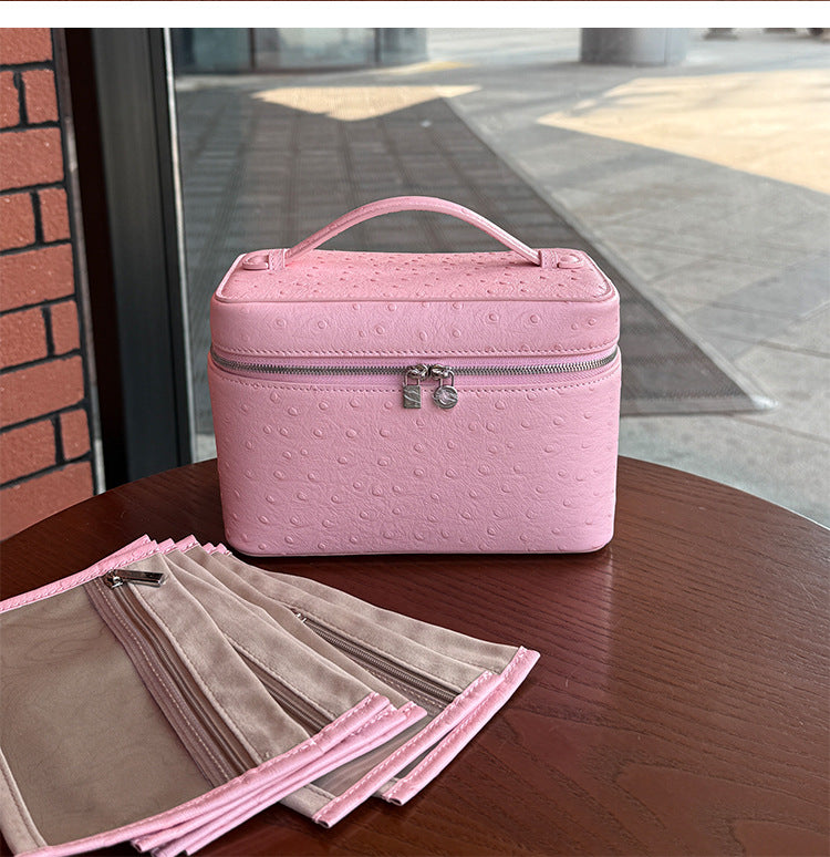 Pink /Ostrich pattern cherry blossom pink large