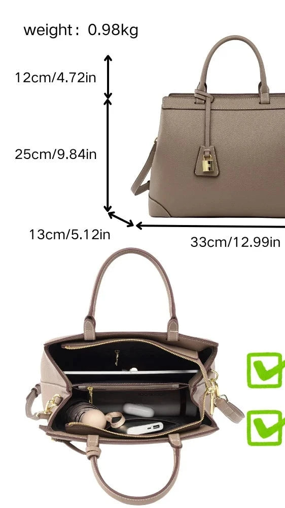 Women's Large-Capacity Office Workwear Tote Bag Shoulder Crossbody Purse Work and Travel School