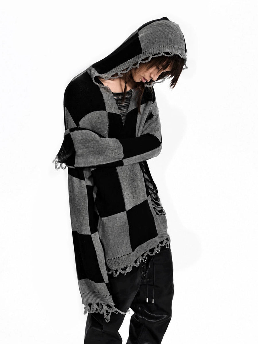 Men's Tassel Fall Winter Draped Hooded Sweater Knit Pullover Top for Casual Outfits Spring Travel Office Everyday