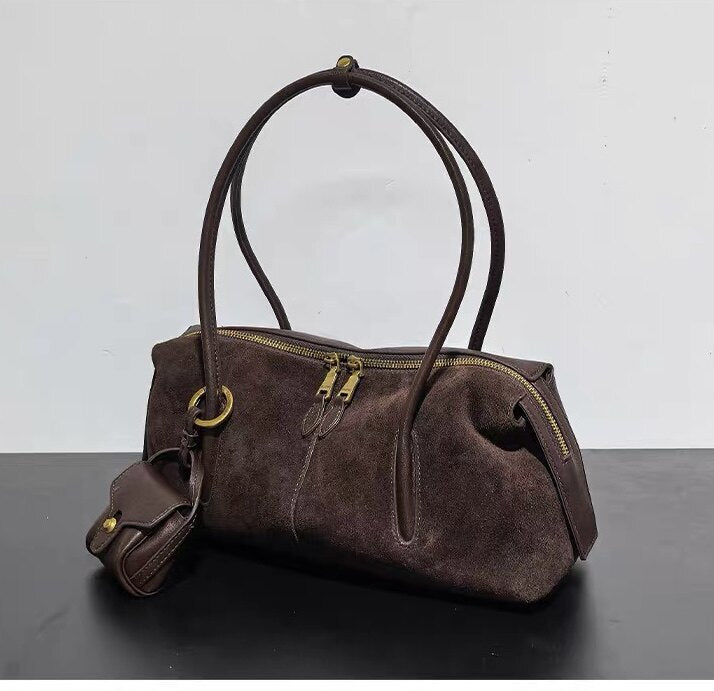 Women's Commute Frosted Office Suede Workwear Pillow Bag Shoulder Purse Hobo for Everyday Use Travel Versatile