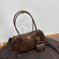 Women's Commute Frosted Office Suede Workwear Pillow Bag Shoulder Purse Hobo for Everyday Use Travel Versatile