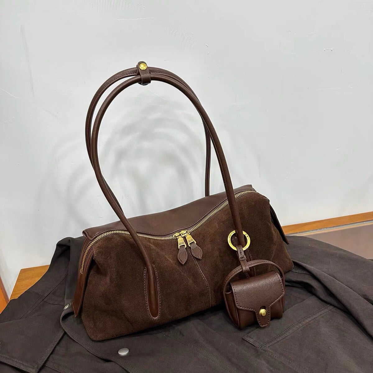 Women's Commute Frosted Office Suede Workwear Pillow Bag Shoulder Purse Hobo for Everyday Use Travel Versatile