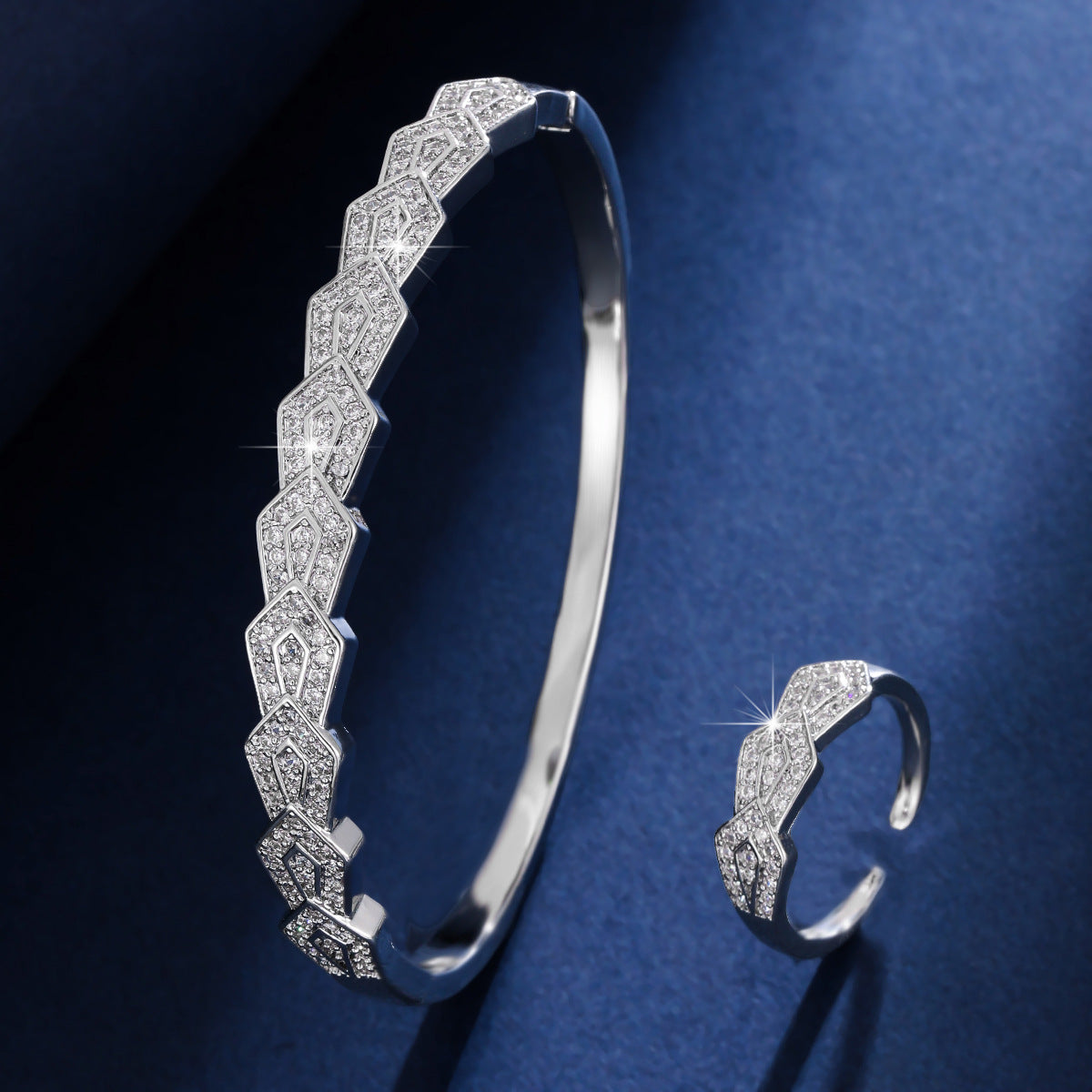 Silver retro cuff bracelet by Yoshan, view 2