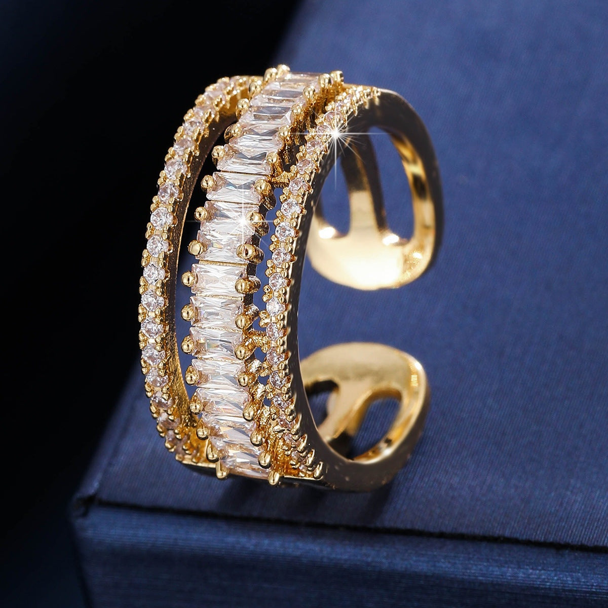 Gold cuff bracelet by Yoshan, view 2
