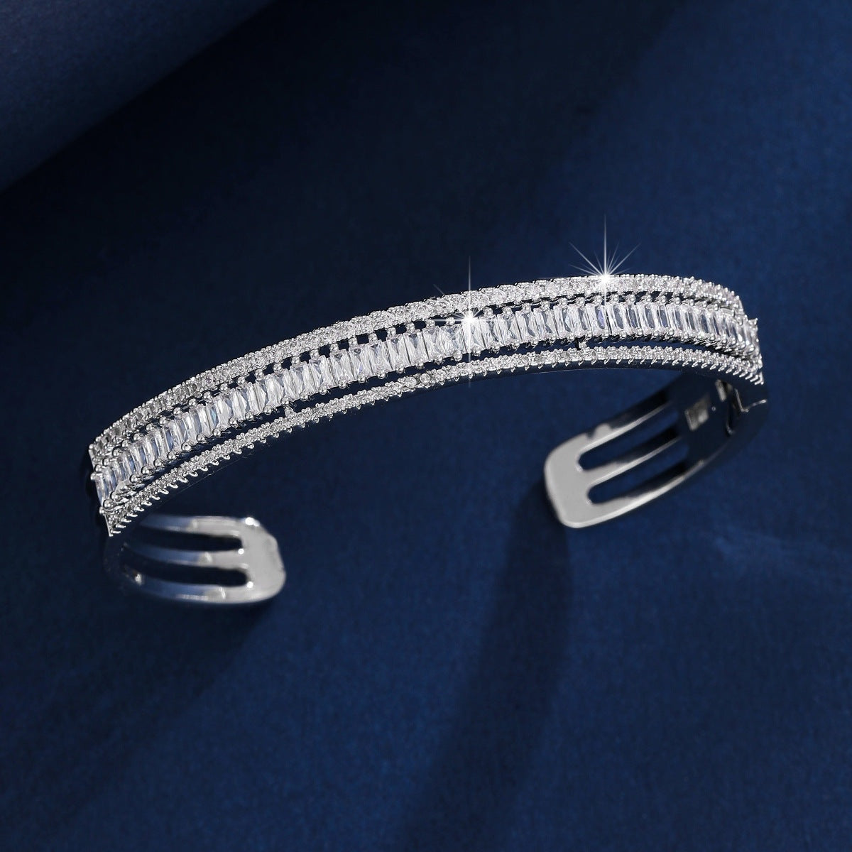 Silver cuff bracelet by Yoshan, view 2