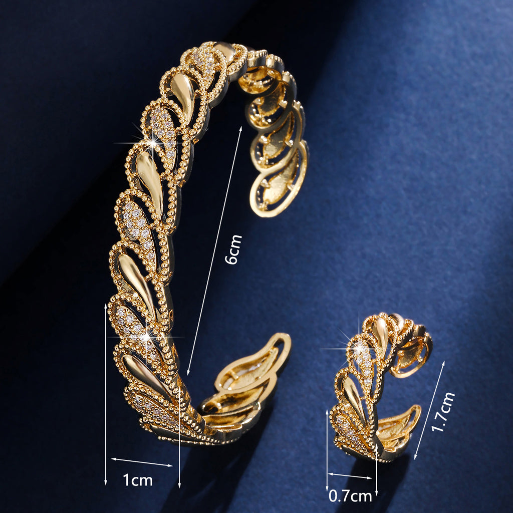 Cubic zirconia cutout cuff bracelet by Yoshan, detail view 9