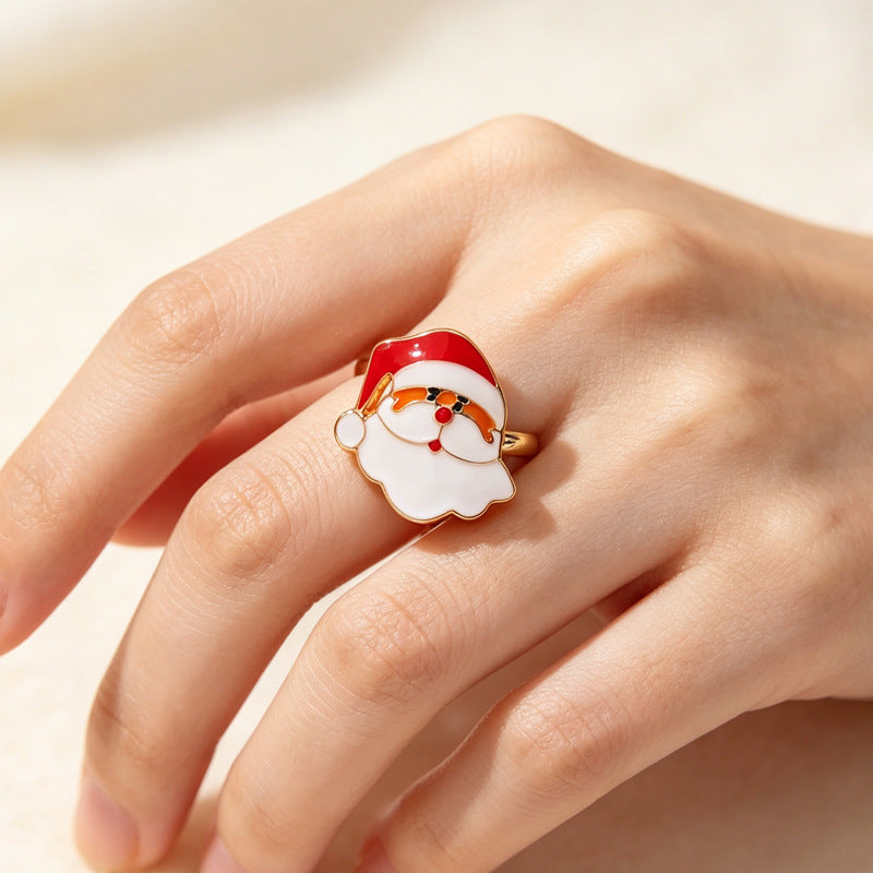 Christmas Ring Set, Santa, Reindeer and Snowflake Rings, 12-Piece Assorted Holiday Party Favor Pack, Stocking Stuffers and Gift Exchange Present for Kids and Ad