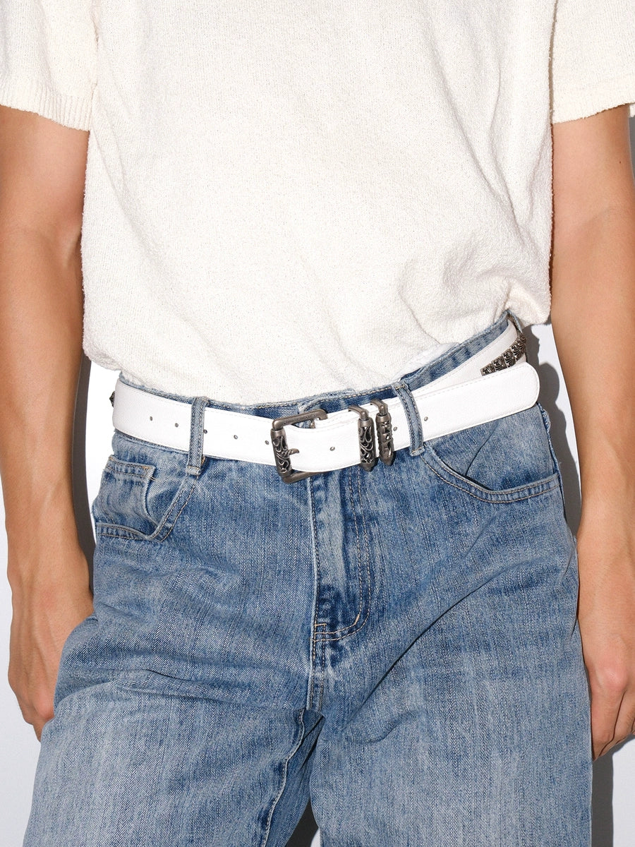 Women's American-style Oxidized White Retro Everyday Jeans Belt for Date Night Gift Party Designer Office Vacation