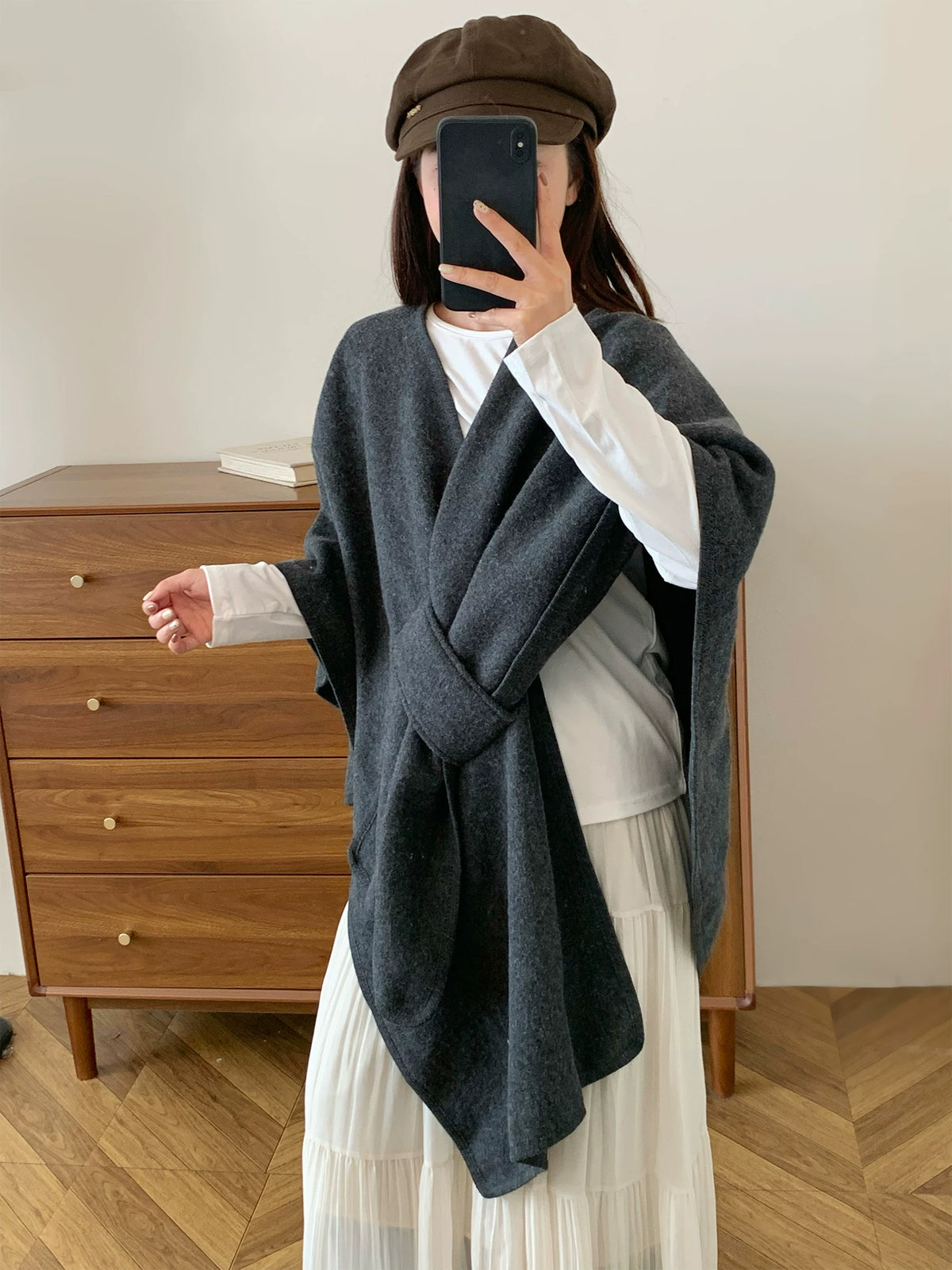 Women's Fall Winter Fleece-Lined Asymmetric Relaxed Coat for Cold Weather Travel Office Spring Holiday