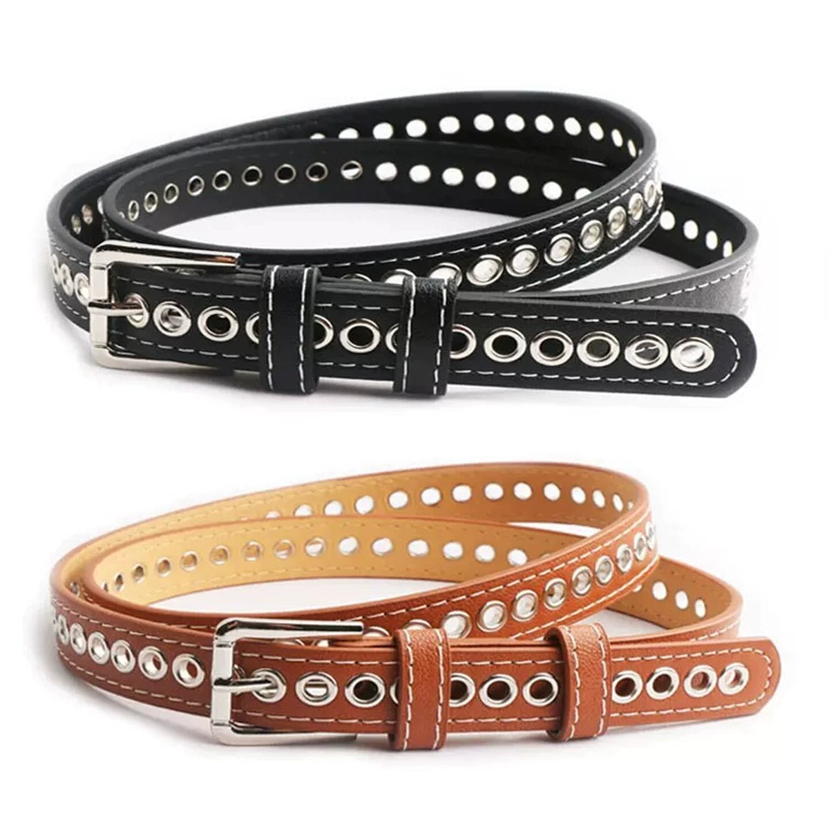 Women's Studded Plus Size No-hole Belt Dress Waist Gift Party Versatile Designer Office Everyday