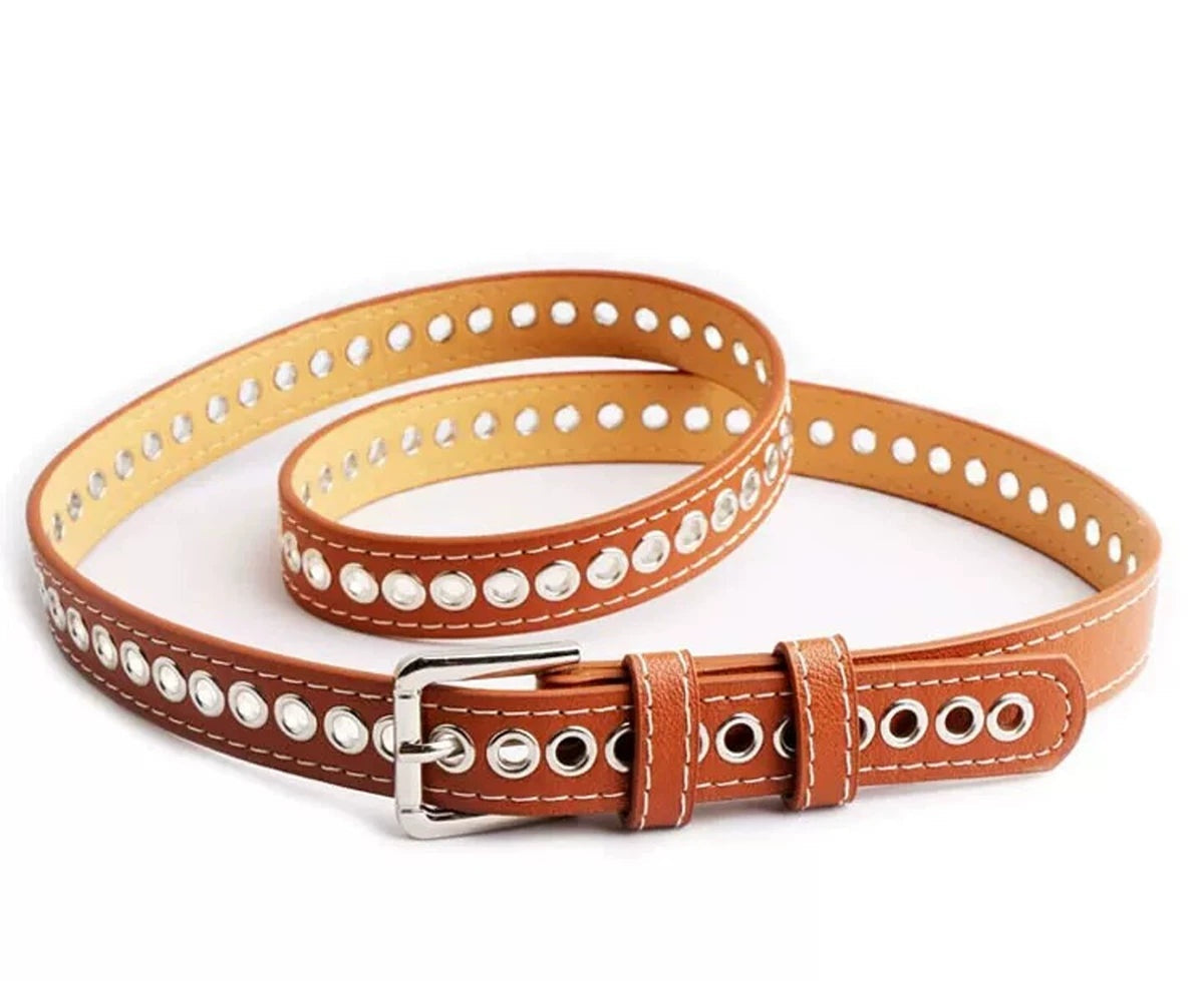 Women's Studded Plus Size No-hole Belt Dress Waist Gift Party Versatile Designer Office Everyday