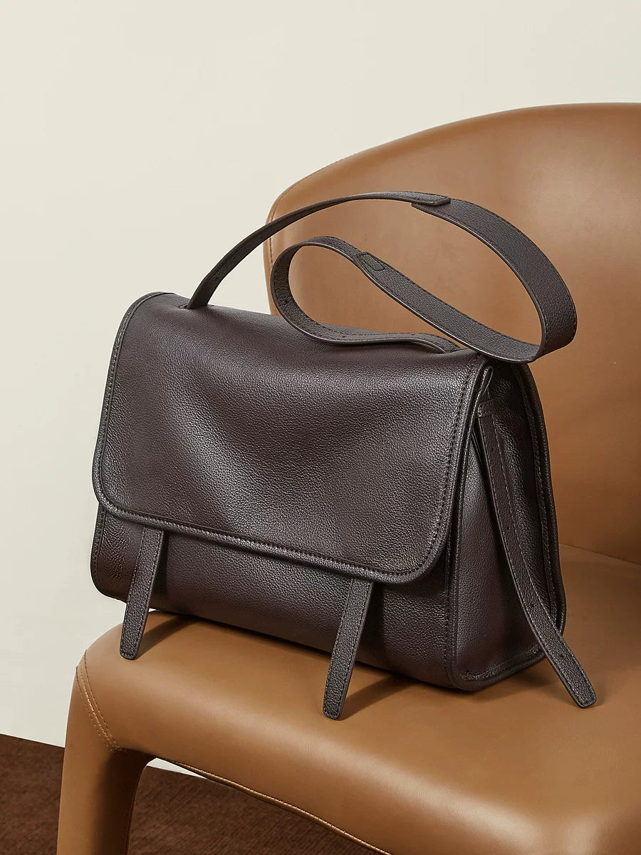 Large-Capacity Office Leather Workwear Retro Messenger Bag Backpack for Gym and Travel School