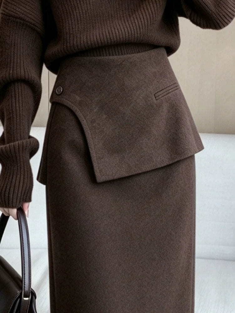 Women's Fall Winter Straight Bodycon High-Waist Retro Coat for Cold Weather Travel Office Spring Holiday