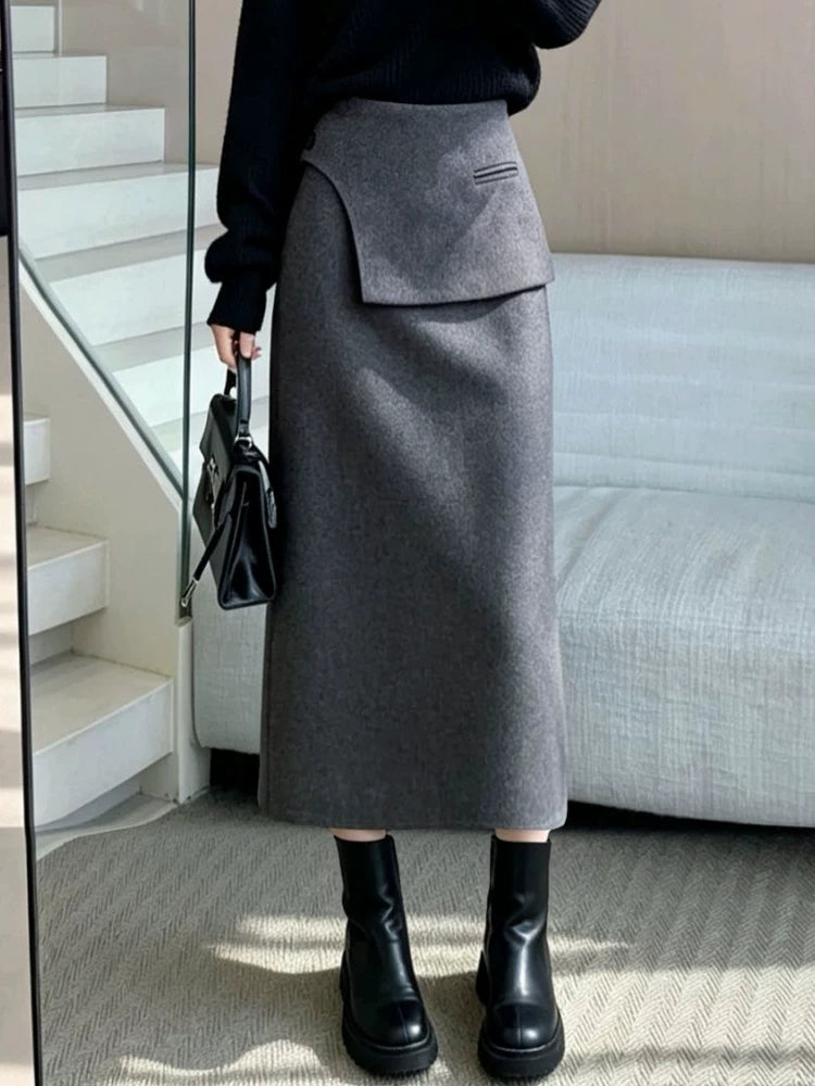 Women's Fall Winter Straight Bodycon High-Waist Retro Coat for Cold Weather Travel Office Spring Holiday