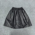 Women's Stretch Waist-defining Leather-look A-line Slim-fit Bubble Mini Skirt for Summer Outfits Office Weekend Slimming Everyday Date Night