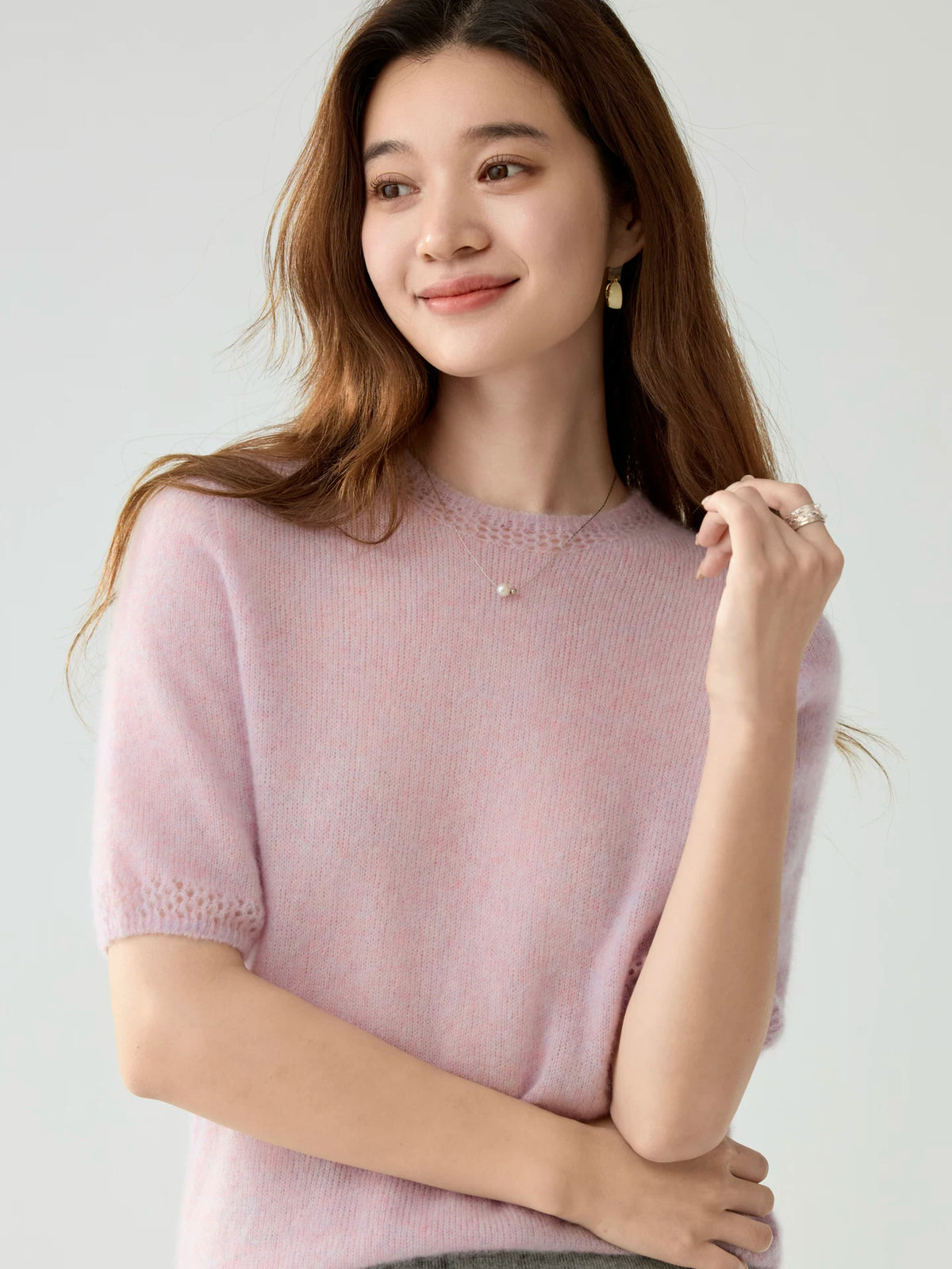 Women's Fall Winter Cropped Cutout Sweater Knit Pullover Top for Casual Outfits Spring Travel Office Everyday