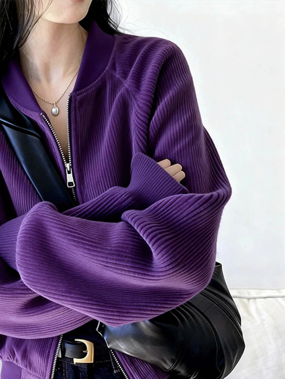 Women's Corduroy Petite Korean-Style Jacket Casual Coat for Cold Weather Fall Travel Outdoor Holiday