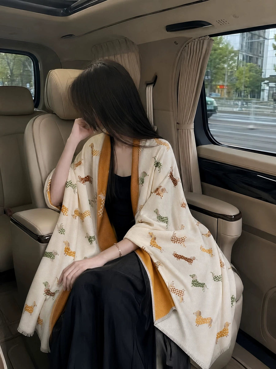 Women's Ethnic Fall Winter Thickened Fleece-Lined Knit Shawl for Office and Travel Evening Gift Holiday Gift