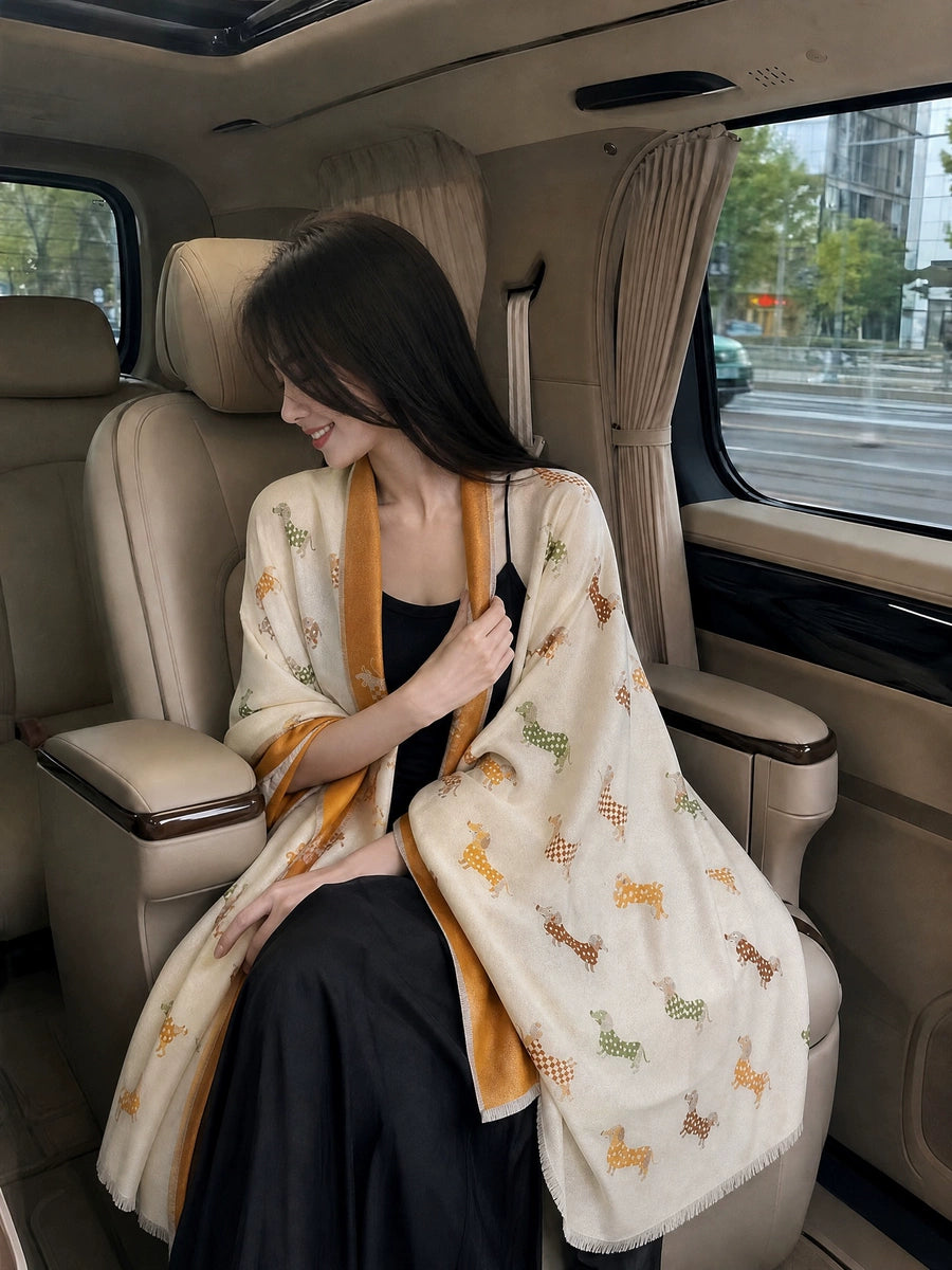 Women's Ethnic Fall Winter Thickened Fleece-Lined Knit Shawl for Office and Travel Evening Gift Holiday Gift