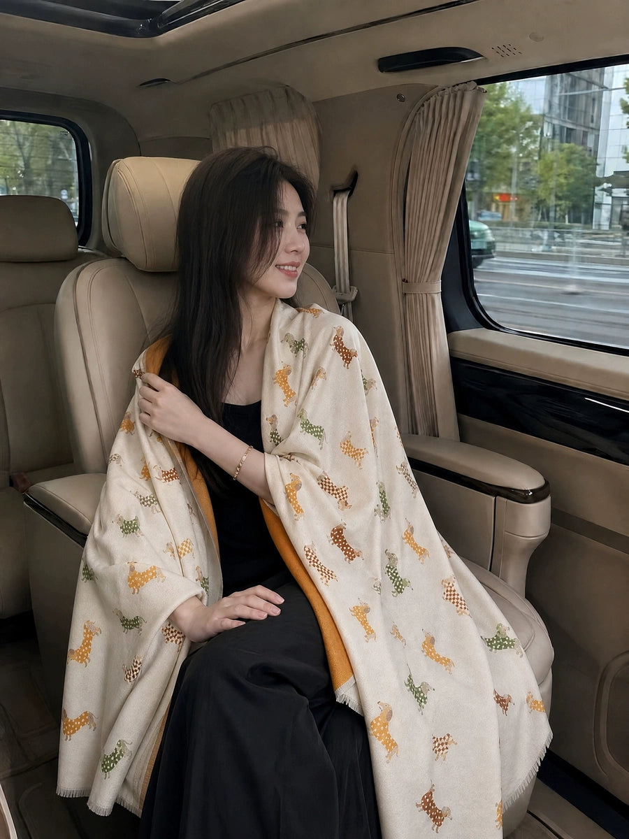 Women's Ethnic Fall Winter Thickened Fleece-Lined Knit Shawl for Office and Travel Evening Gift Holiday Gift