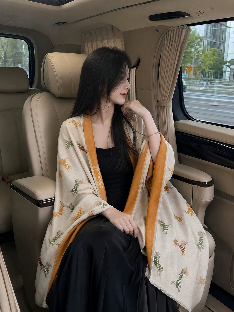 Women's Ethnic Fall Winter Thickened Fleece-Lined Knit Shawl for Office and Travel Evening Gift Holiday Gift