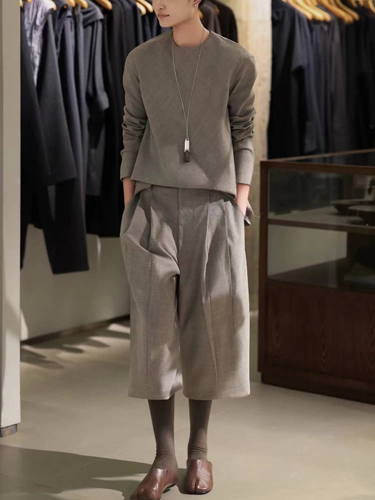 Women's Grey Office Oversized Quiet-Luxury Workwear Casual Two-Piece Set for Wedding Guest Business Travel Weekend At Home Vacation