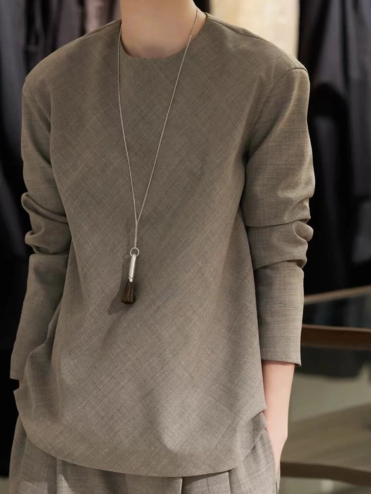 Women's Grey Office Oversized Quiet-Luxury Workwear Casual Two-Piece Set for Wedding Guest Business Travel Weekend At Home Vacation