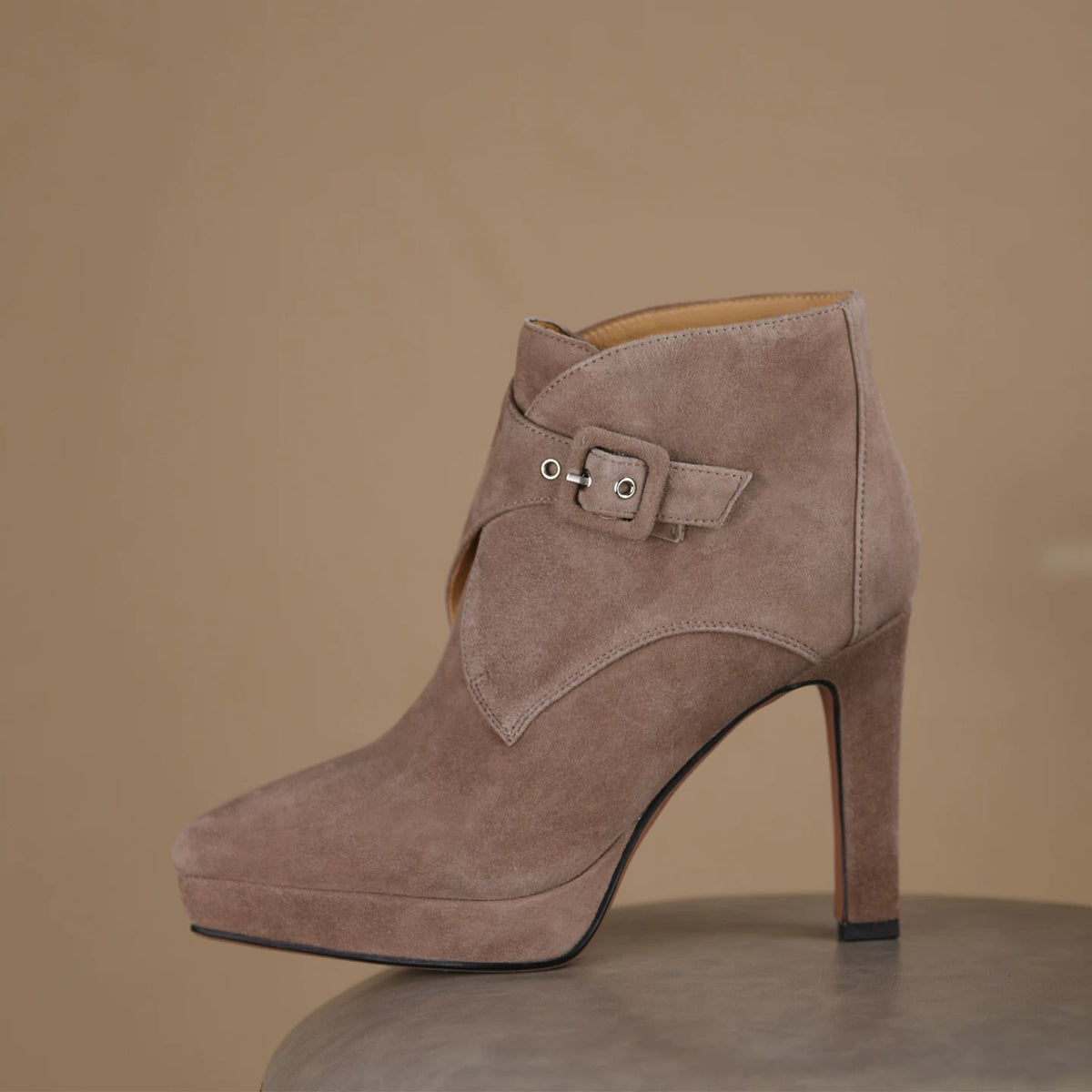 Women's Fall Winter Chunky Sole Platform Pointed Toe Block Heel High Heel Ankle Boots for Office and Weekend Streetwear Everyday Wear Date Night