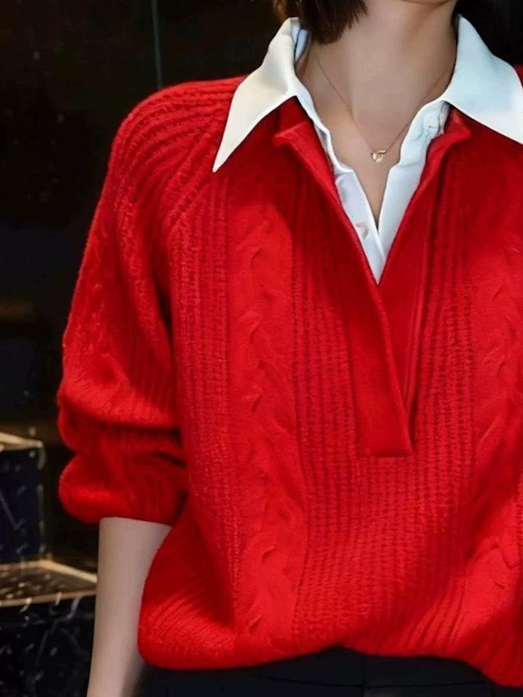 Women's Knit Lapel Layered Hoodie Color-Block Sweatshirt for Casual Streetwear Fall Travel and Weekend Everyday Date Night