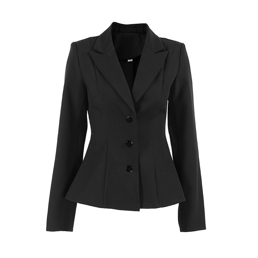 Women's Fall Winter Slim-Waist Long Sleeve French-Inspired Blazer Office Workwear Jacket