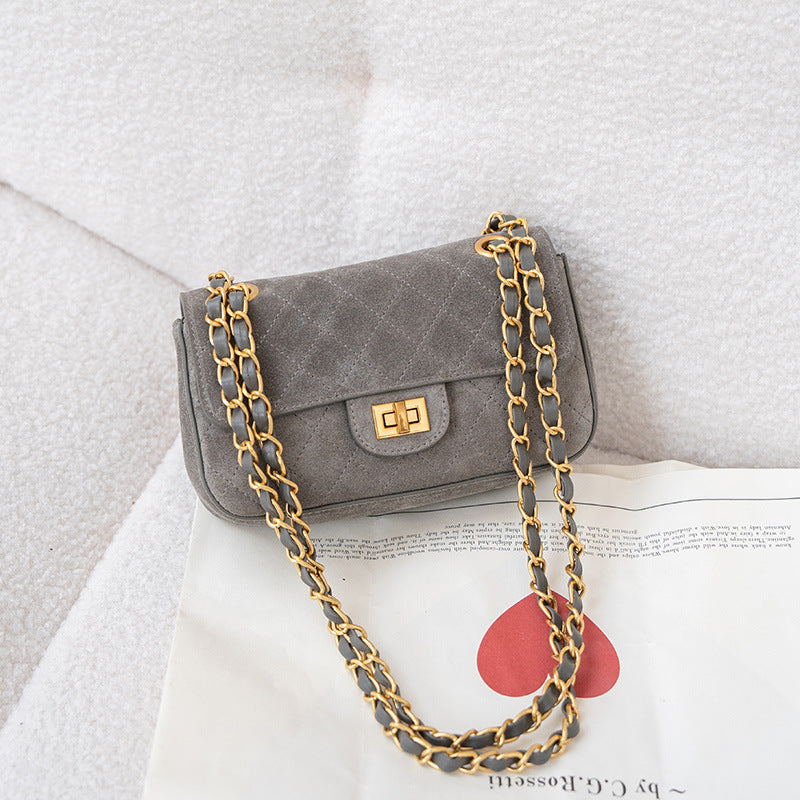 Women's Large-Capacity Chain Frosted Fall Winter Suede Tweed-Style Tote Bag Shoulder Crossbody Purse Work and Travel Office