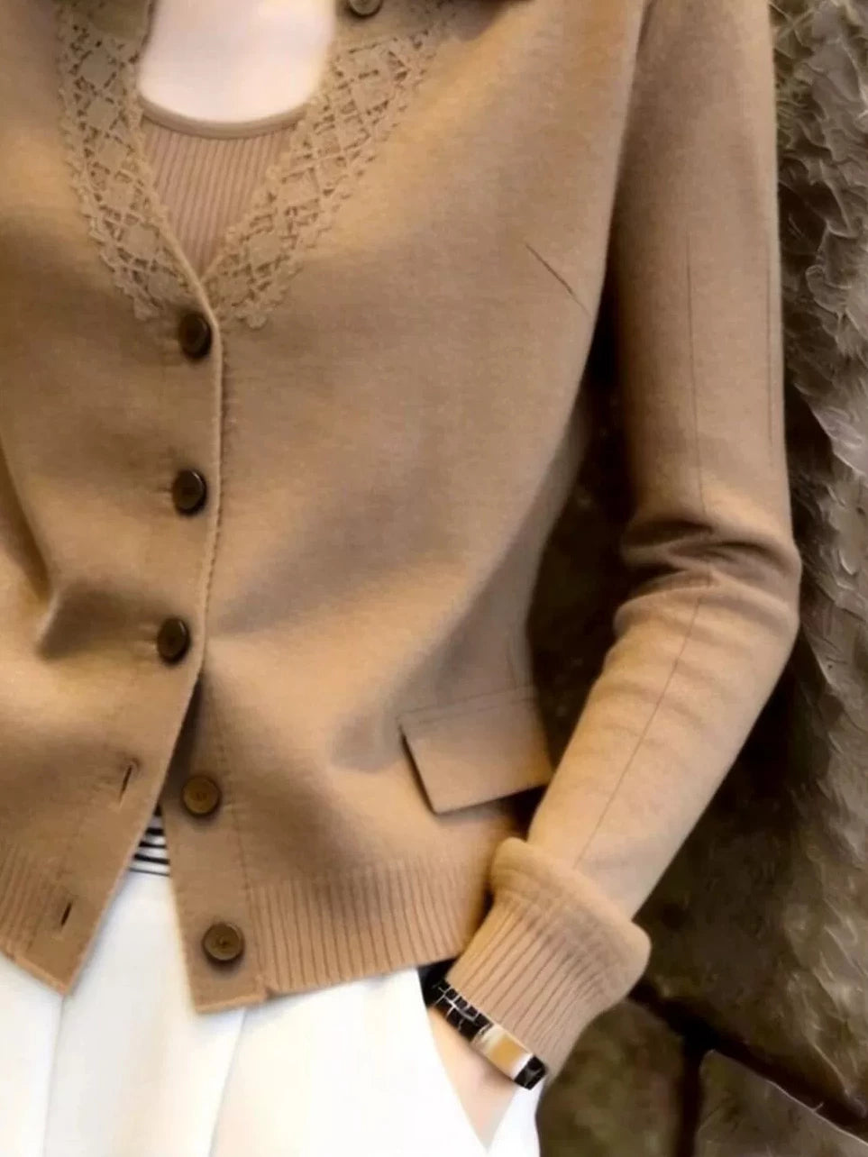 Women's Slim-fit Lapel Long Sleeve Knit Cardigan Open-front Sweater for Office Outfits Fall Work and Weekend Slimming Spring Everyday