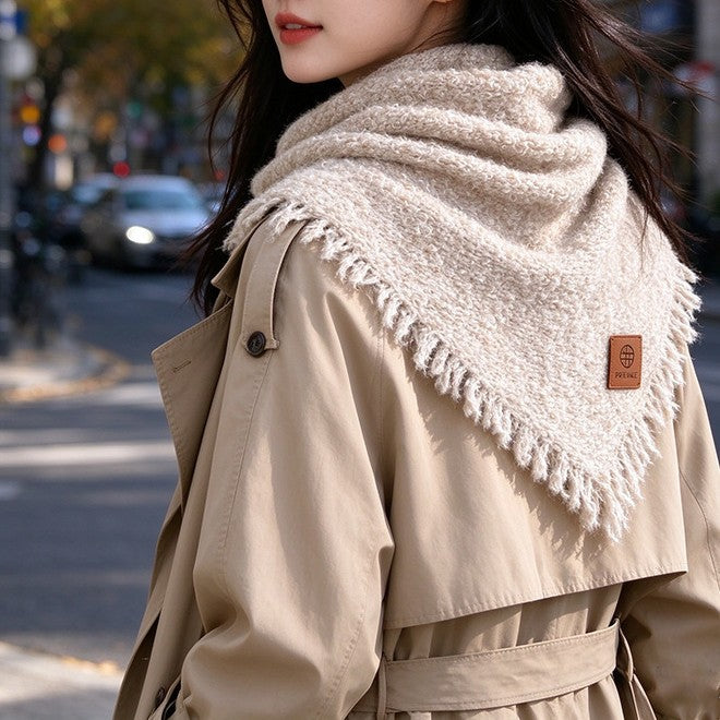 Women's Wool Tassel Fall Winter Knit Fleece-Lined Sleeveless Vest Base Layer Layering
