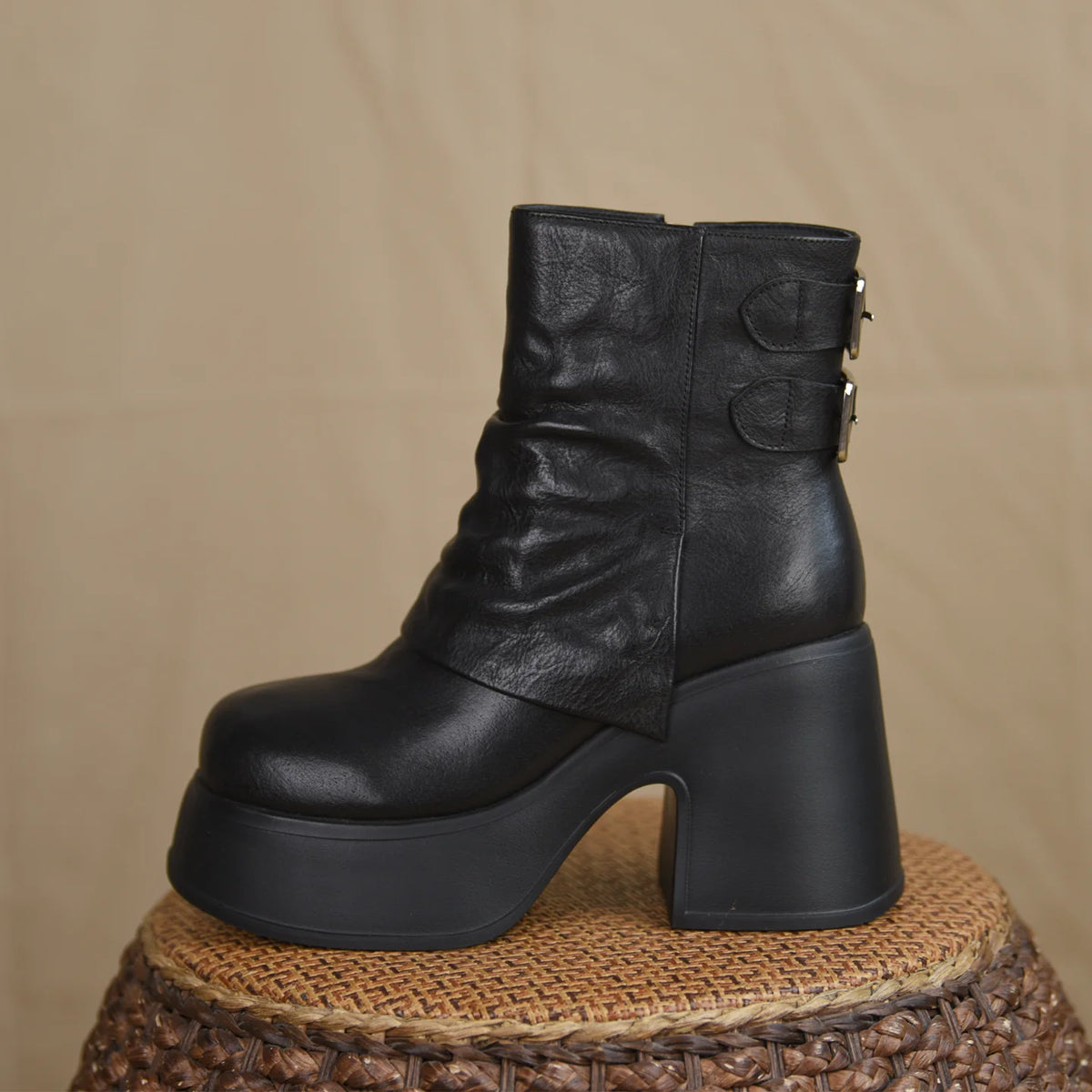 Women's Fall Winter Chunky Sole Platform Block Heel High Heel Side Zip Ankle Boots for Office and Weekend Streetwear Everyday Wear Date Night