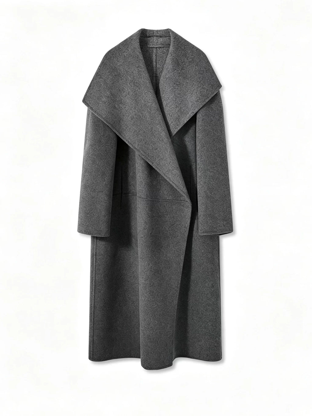 Women's Wool Fall Winter Open-Back Cowl-Neck Coat Wrap for Cold Weather Travel Office Holiday Date Night