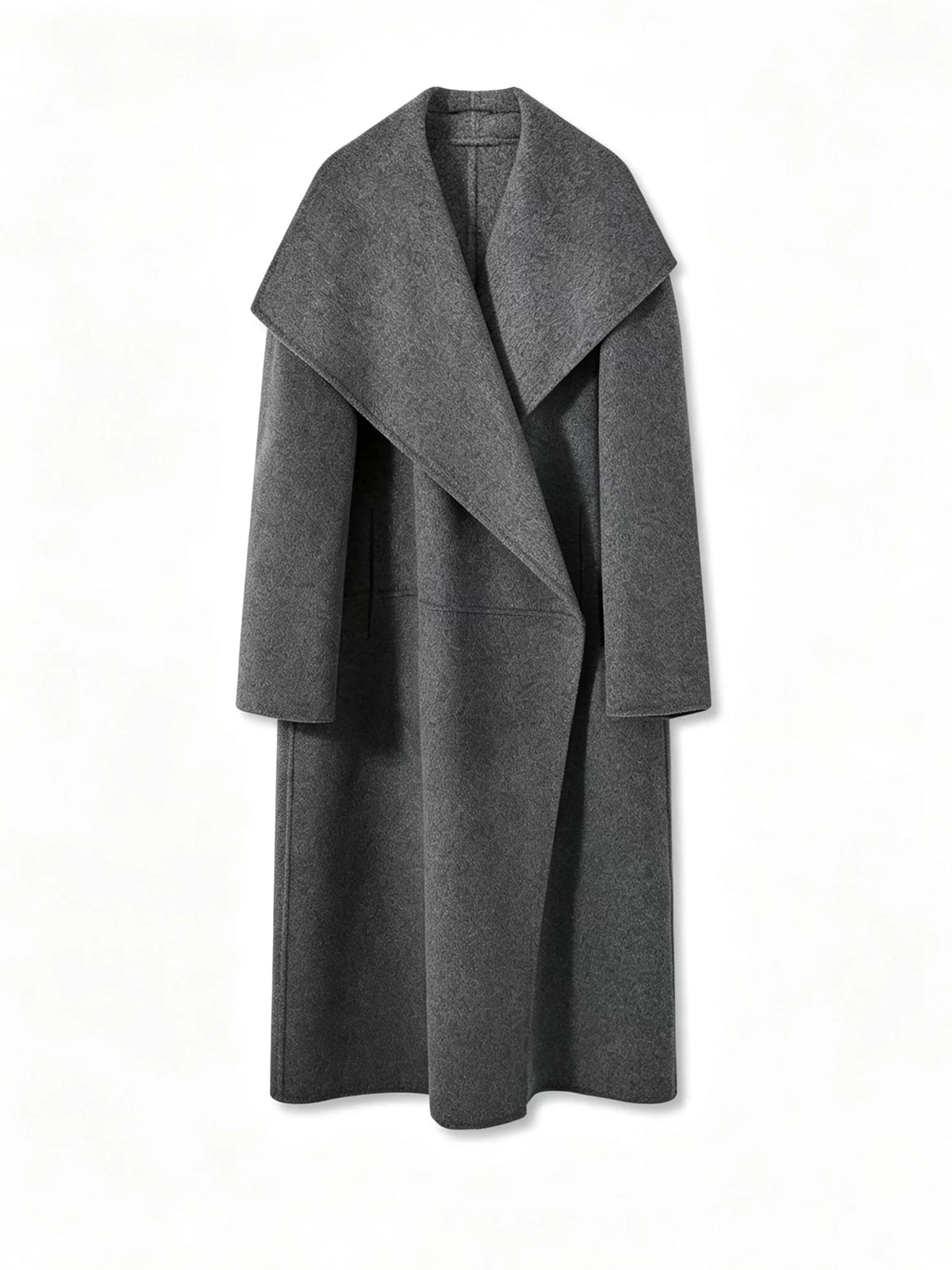 Women's Wool Fall Winter Open-Back Cowl-Neck Coat Wrap for Cold Weather Travel Office Holiday Date Night