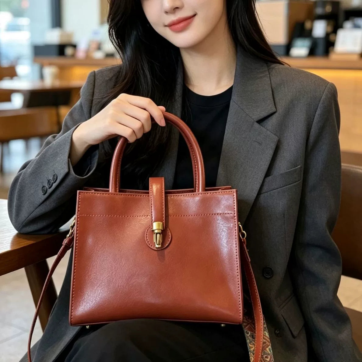 Women's Large-Capacity Office Workwear Retro Crossbody Bag for Travel and Sightseeing Everyday Casual Streetwear Date Night School