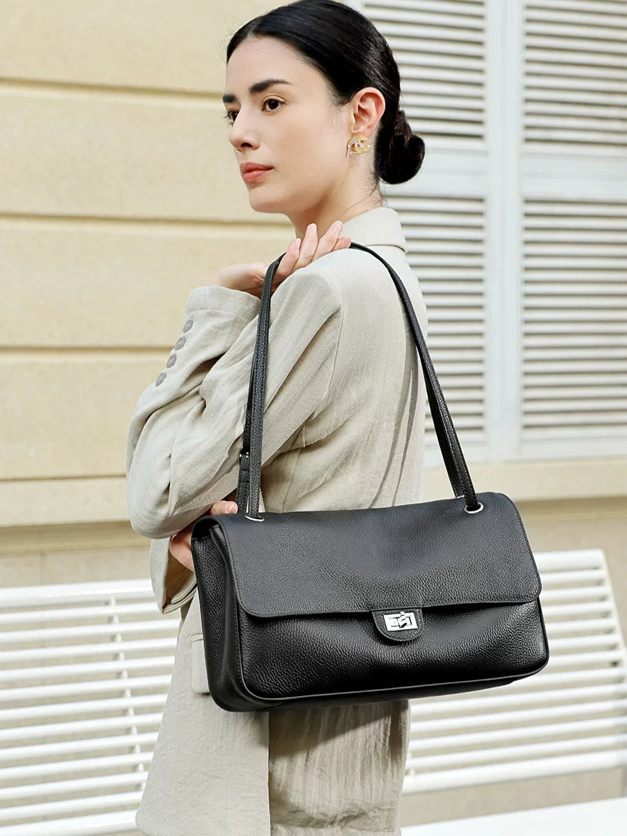 Women's Large-Capacity Leather Tote Bag Shoulder Crossbody Purse Work and Travel Office