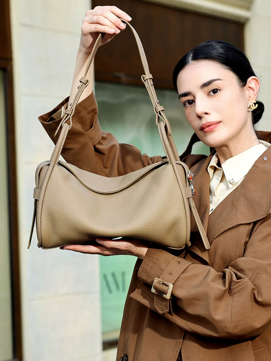 Women's Office Leather Brown-Tone Workwear Underarm Bag Crossbody for Travel and Sightseeing Everyday Casual Streetwear Date Night School