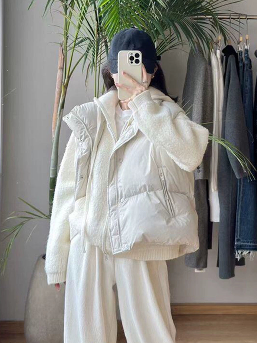 Women's Fall Winter Vest Thickened Mandarin Collar Sleeveless Fleece-Lined Korean-Style Tweed-Style Relaxed for Date Night Holiday Party