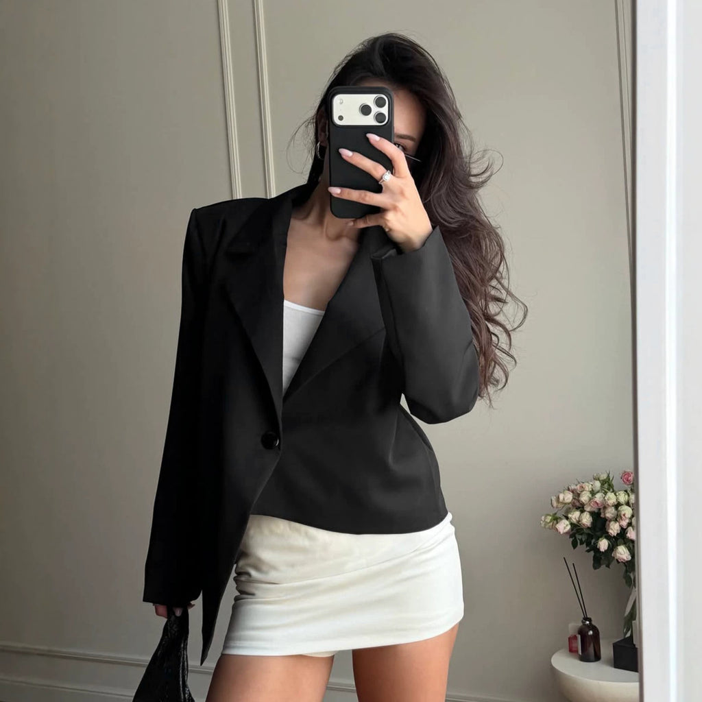 Women's Winter Asymmetric Oversized Casual Blazer Office Workwear Jacket Interview