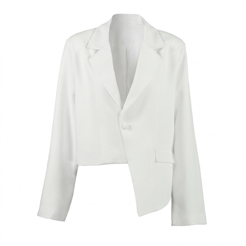 Women's Winter Asymmetric Oversized Casual Blazer Office Workwear Jacket Interview