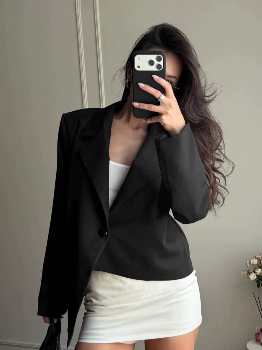 Women's Winter Asymmetric Oversized Casual Blazer Office Workwear Jacket Interview