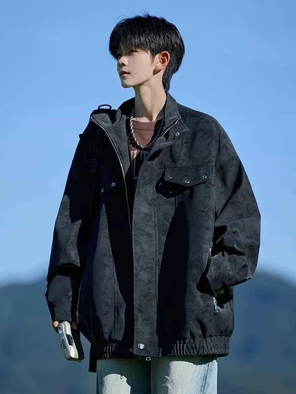 Men's Fall Winter Lapel Tie-Dye Jacket Casual Coat for Cold Weather Travel Spring Outdoor Holiday