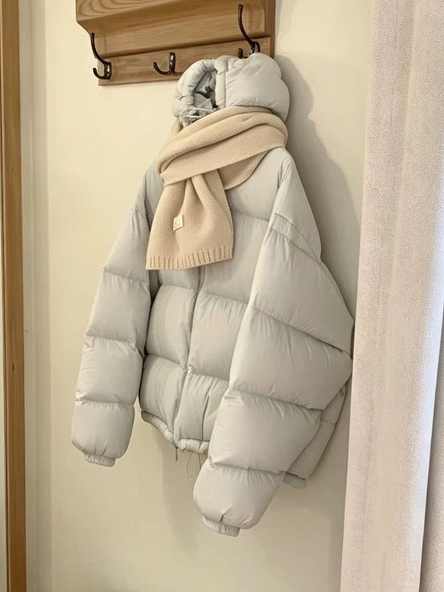 Women's Winter Hooded Petite Korean-Style Down Jacket for Date Night Fall Travel Outdoor Holiday