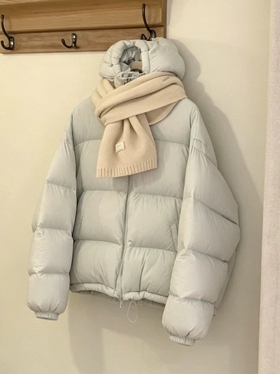 Women's Winter Hooded Petite Korean-Style Down Jacket for Date Night Fall Travel Outdoor Holiday