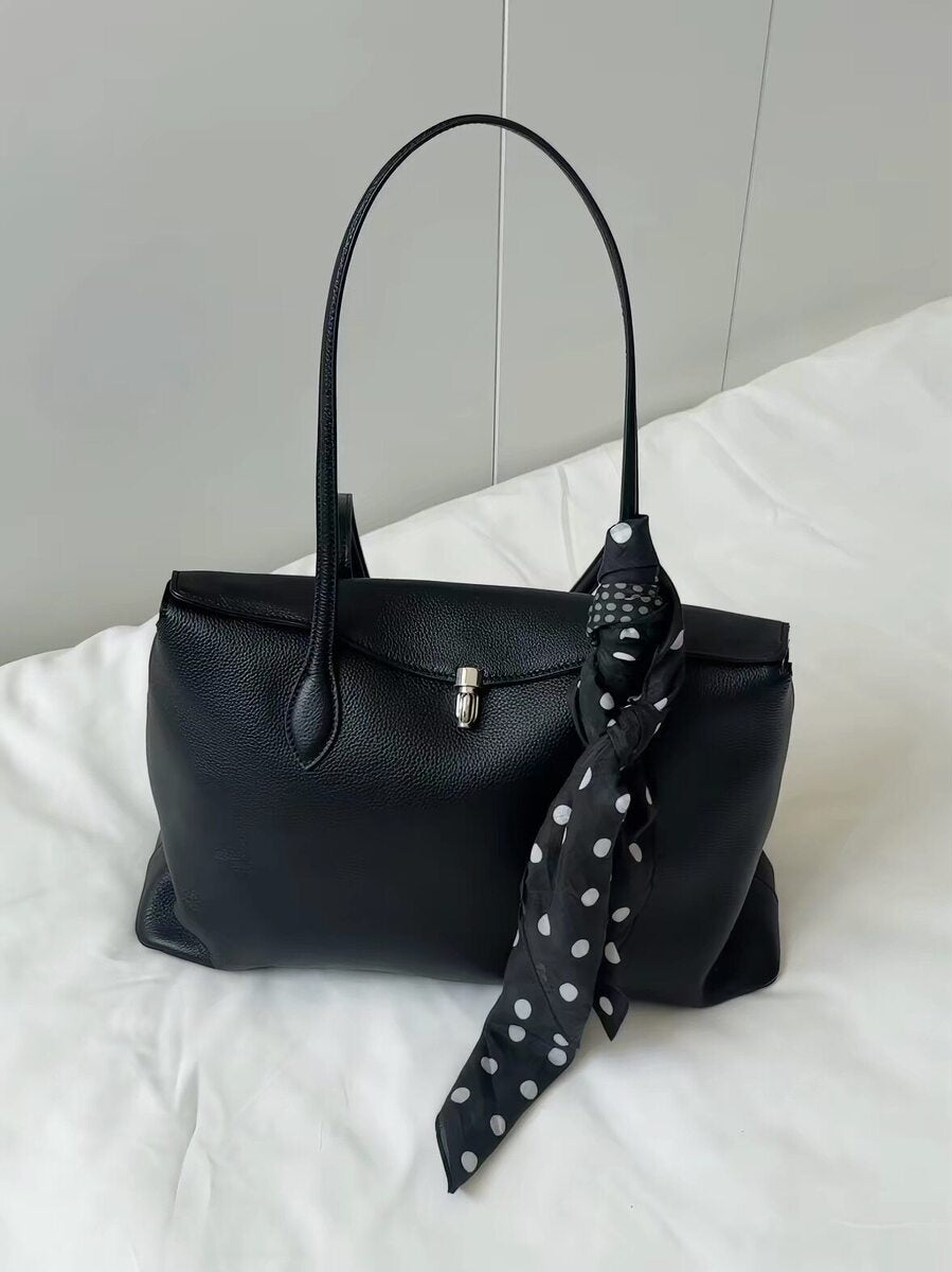 Women's Large-Capacity Lock Buckle Lightweight Commute Office Workwear Tote Bag Shoulder Crossbody Purse Work and Travel School