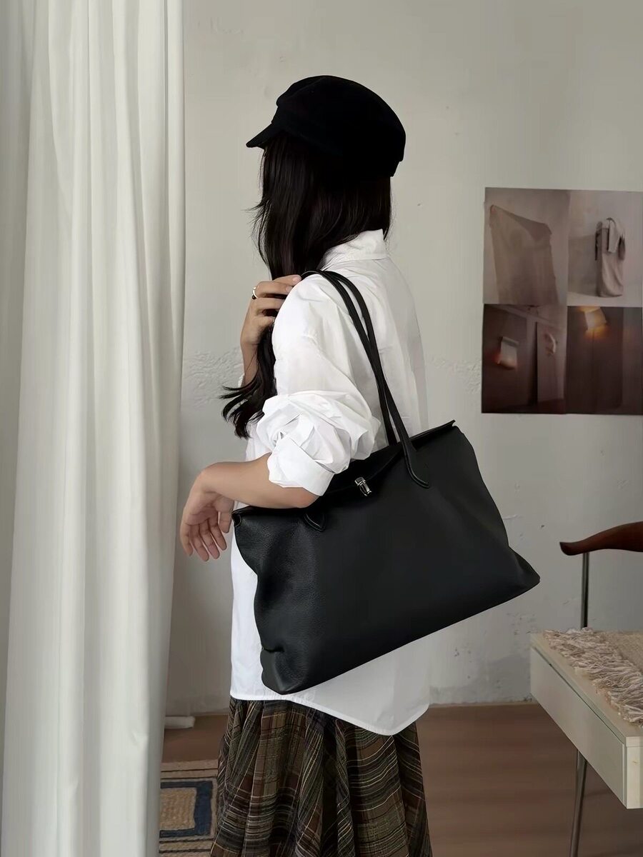 Women's Large-Capacity Lock Buckle Lightweight Commute Office Workwear Tote Bag Shoulder Crossbody Purse Work and Travel School